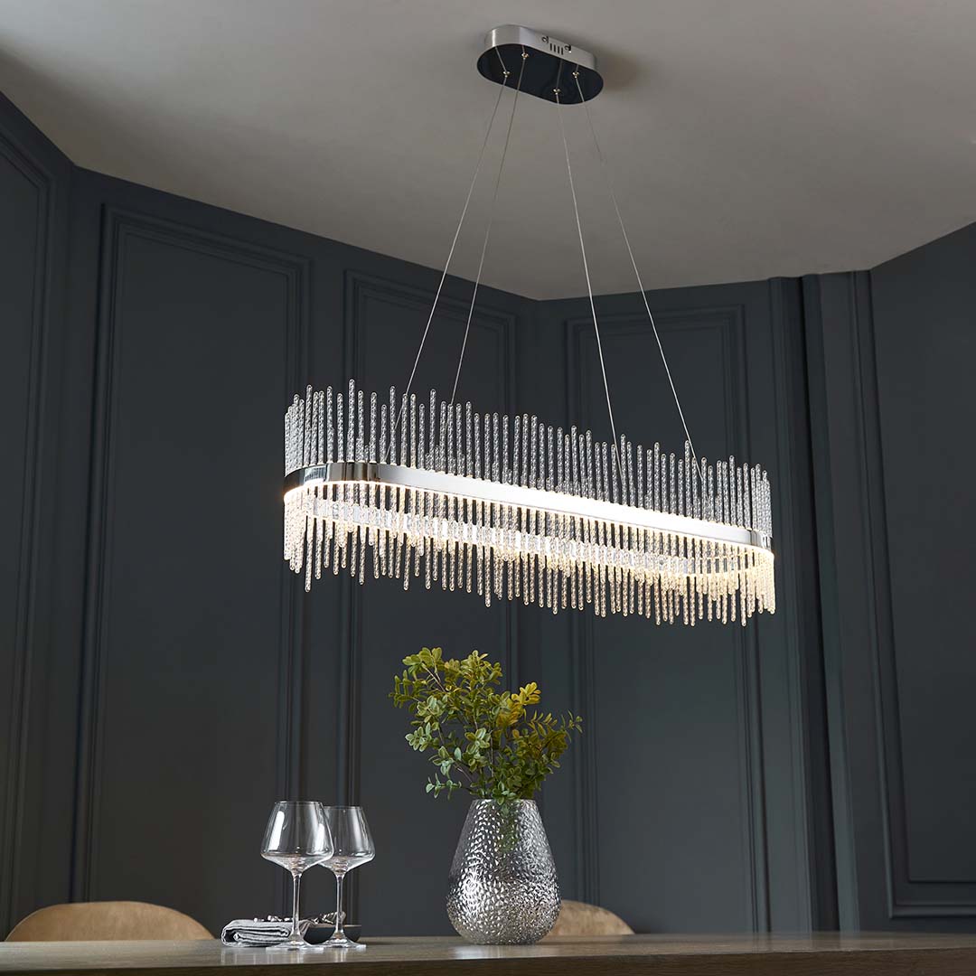 Virbrook Chrome Linear LED Pendant Ceiling Light