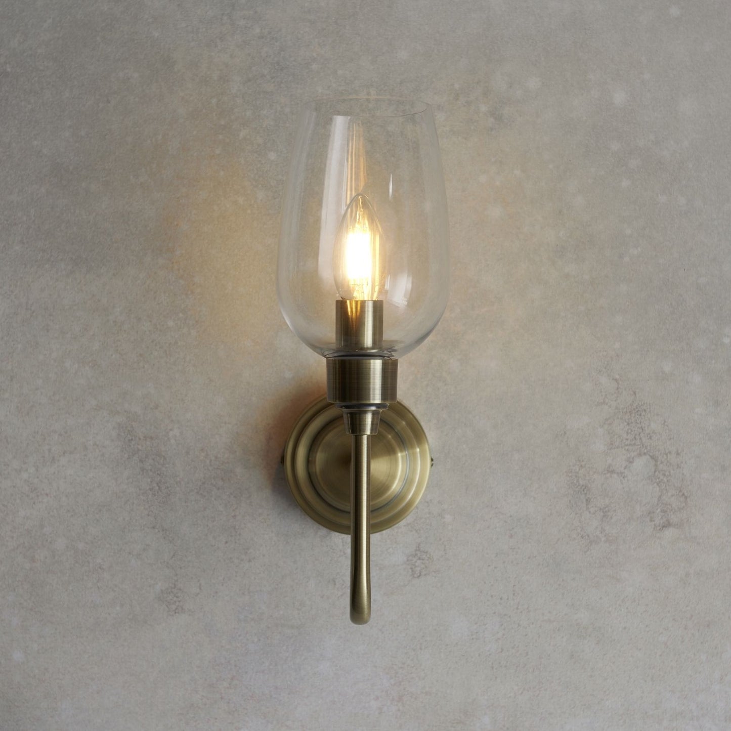 Stourton Antique Brass & Glass Wall Light