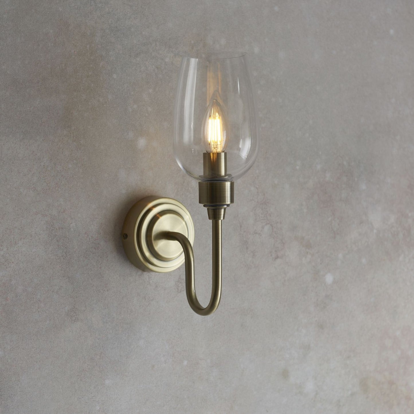 Stourton Antique Brass & Glass Wall Light