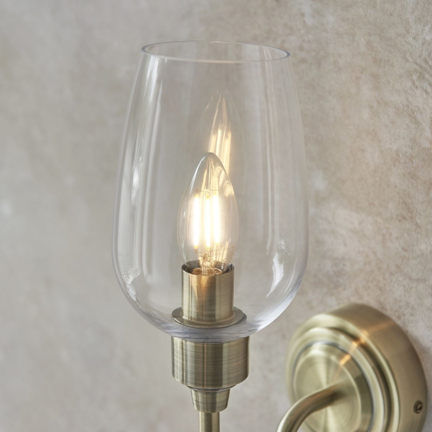 Stourton Antique Brass & Glass Wall Light