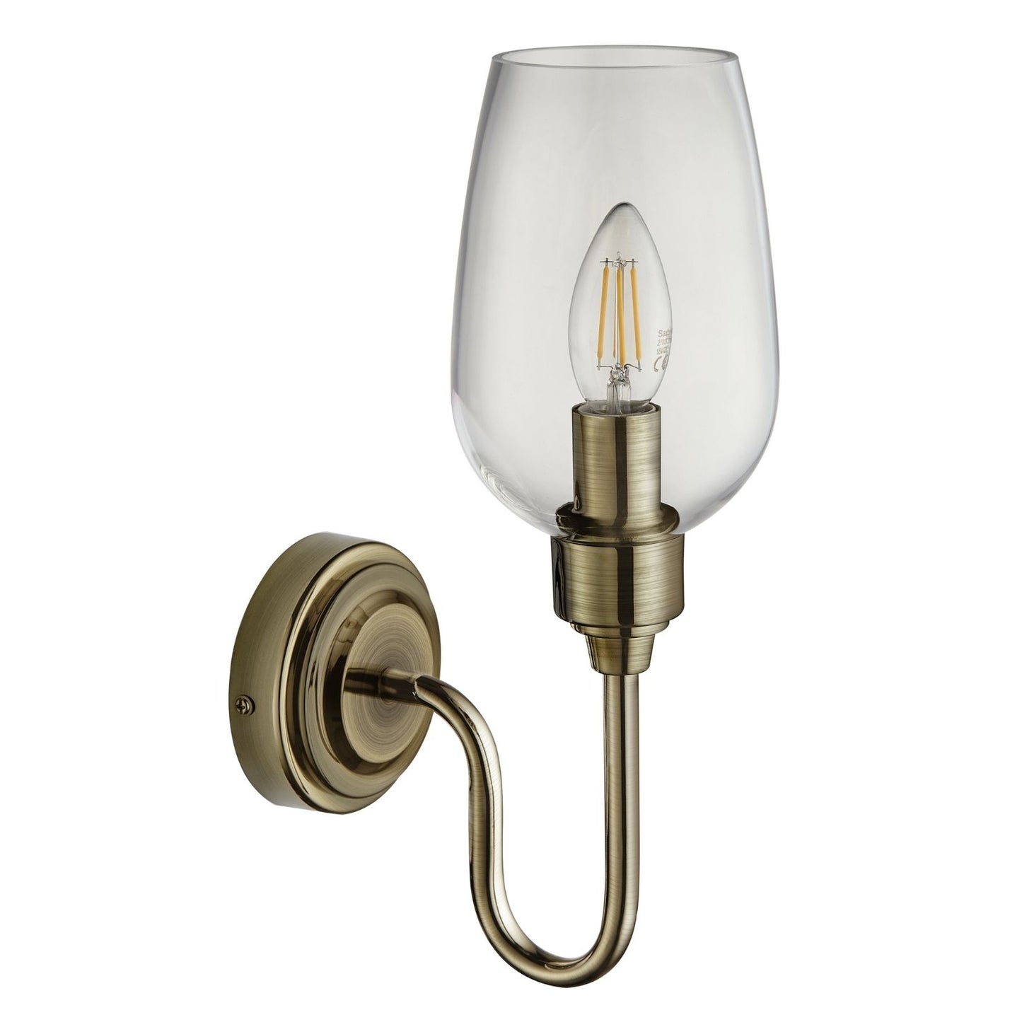 Stourton Antique Brass & Glass Wall Light
