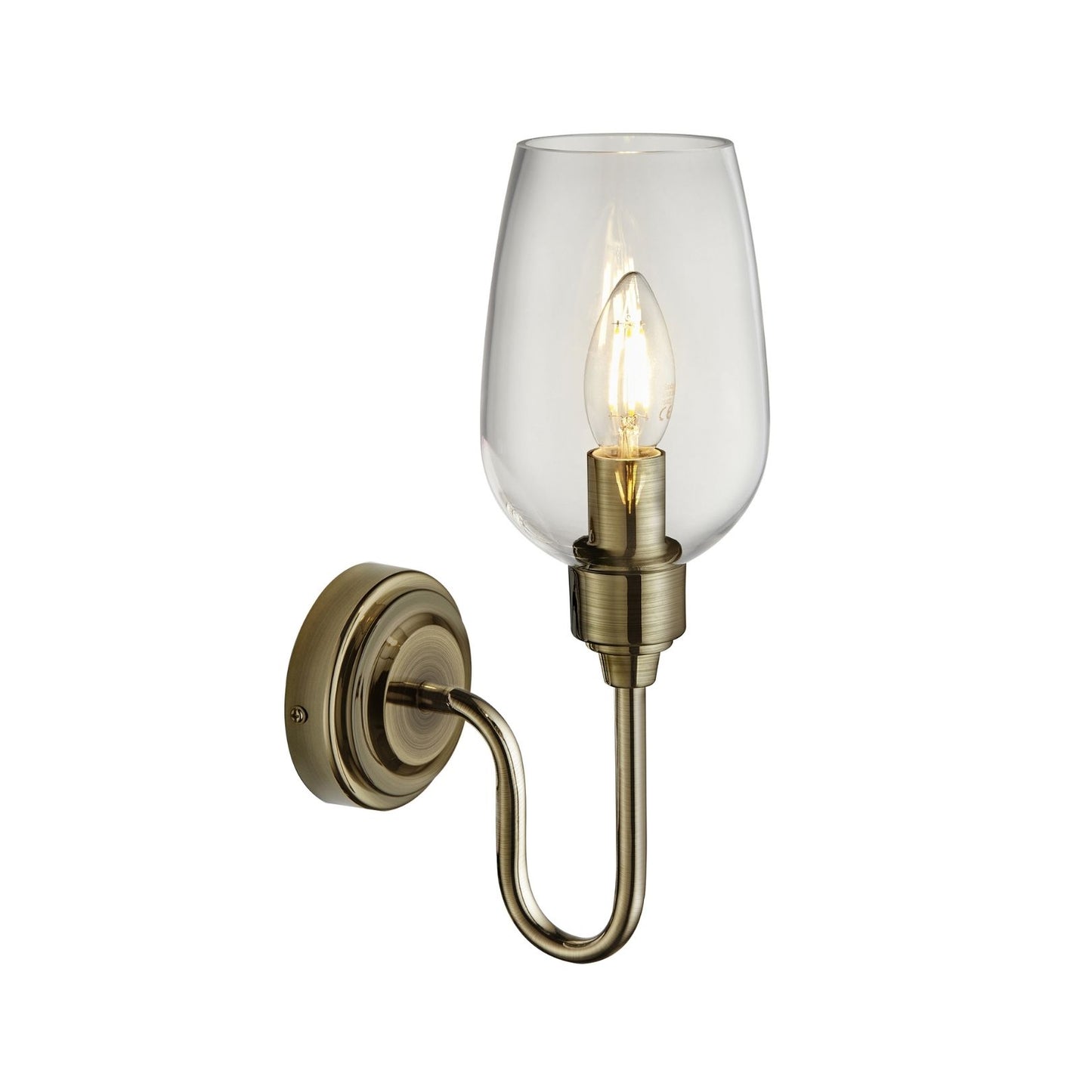 Stourton Antique Brass & Glass Wall Light