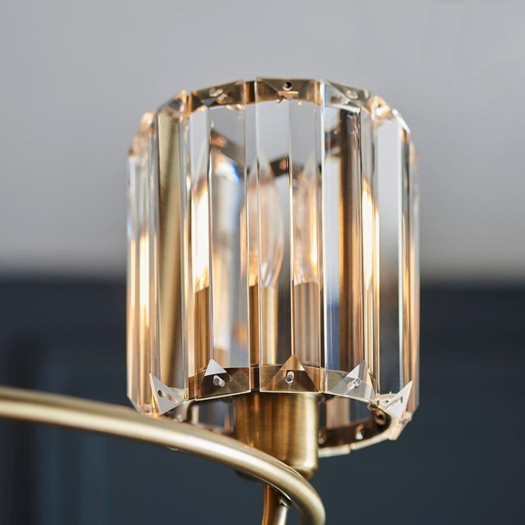 Berenice 3 Light Semi Flush Antique Brass Ceiling Light
