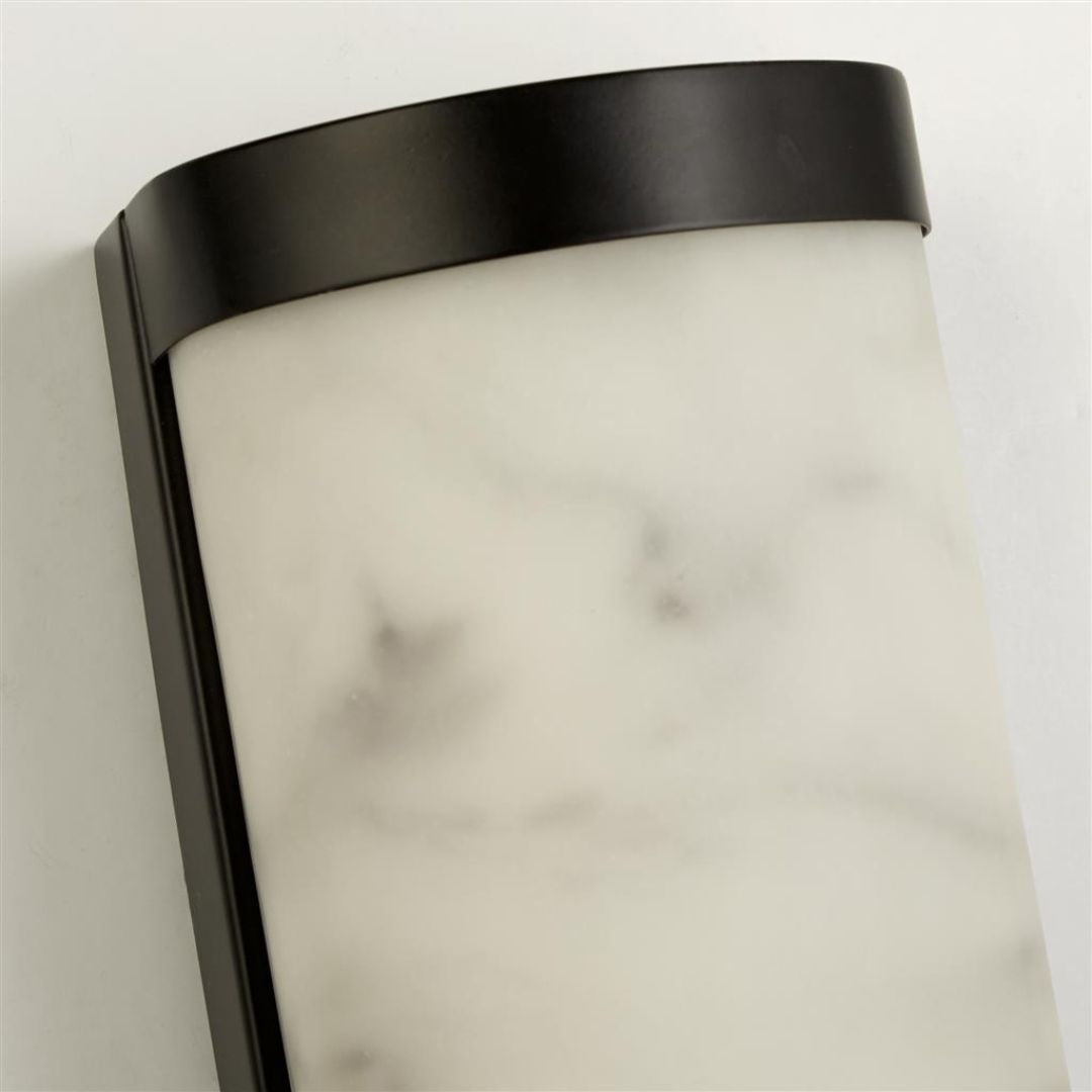 Nile Black & Marble Effect LED Wall Light Small