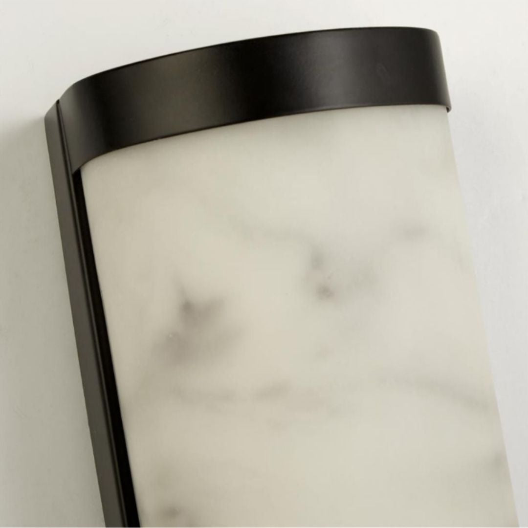 Nile Black & Marble Effect LED Wall Light Large