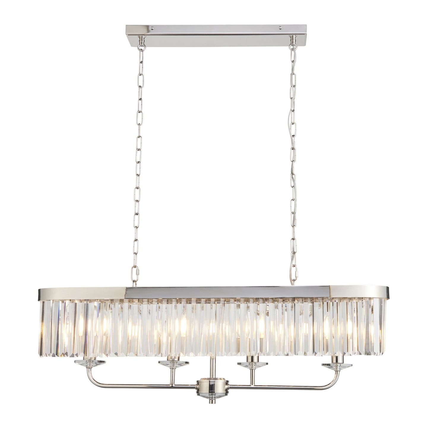 Chesterfield 4 Light Silver & Crystal Ceiling Pendant Bar