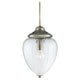 Lantern Light Antique Brass Ceiling Light with Ribbed Glass Shade
