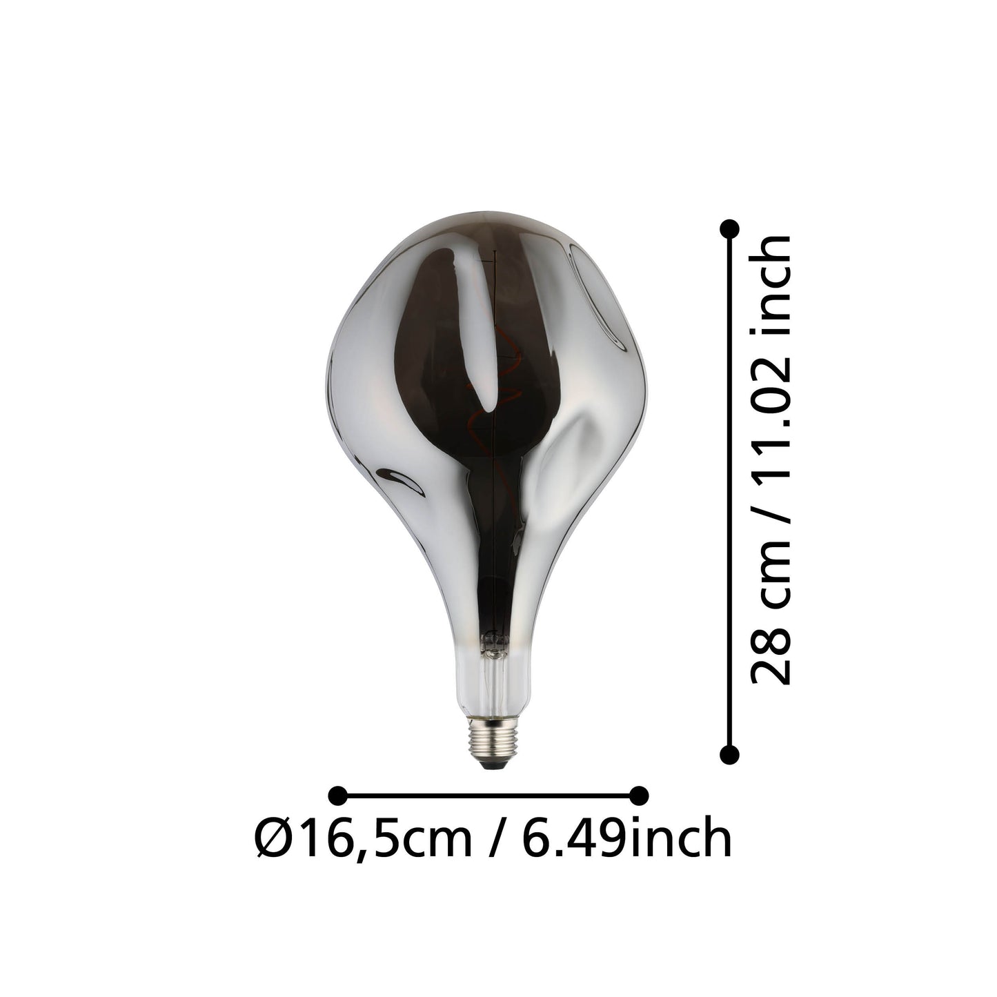 Distorted E27 LED Dimmable Warm White Black Bulb