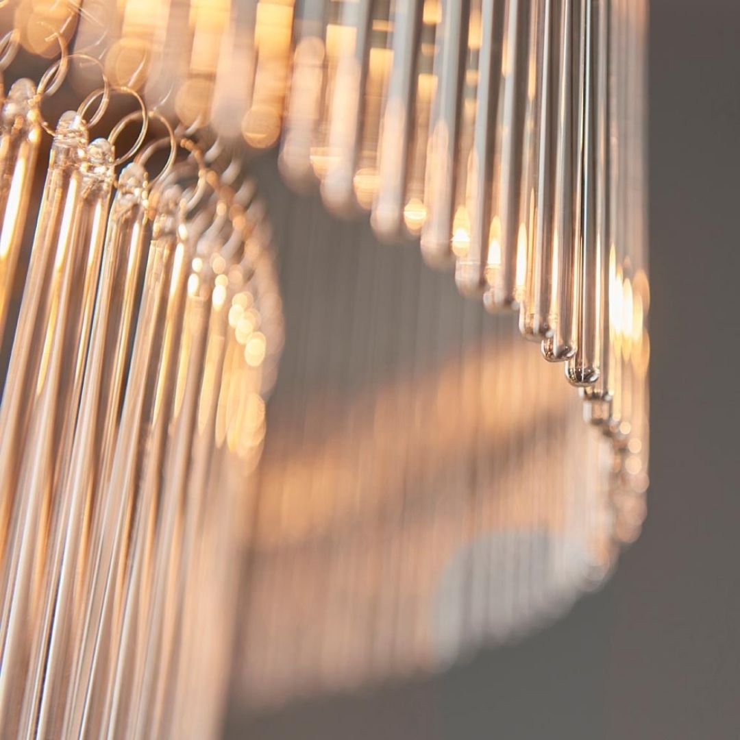 Marietta 16 Light Antique Brass & Glass Pendant Ceiling Light