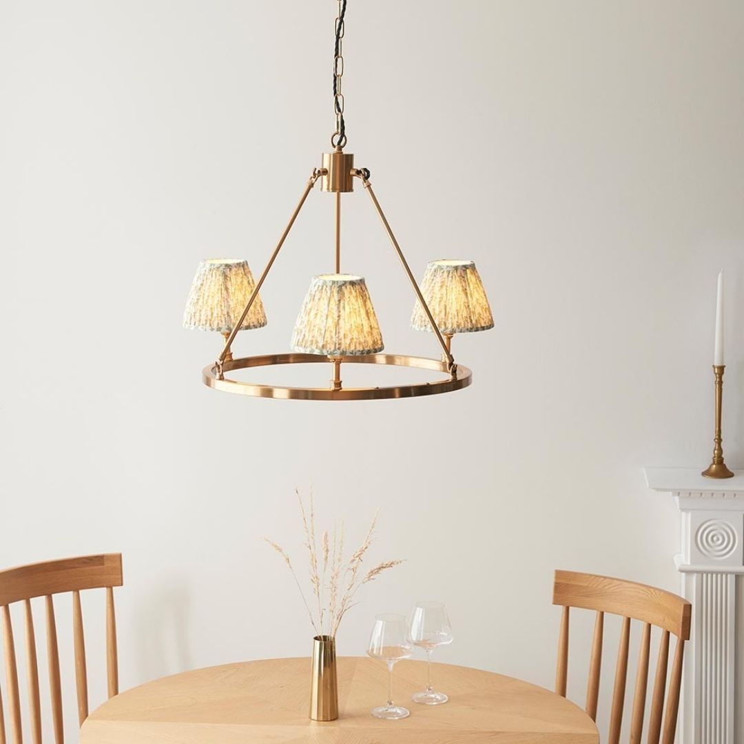 Chester & Leaf 3 Light Brass Pendant Ceiling Light