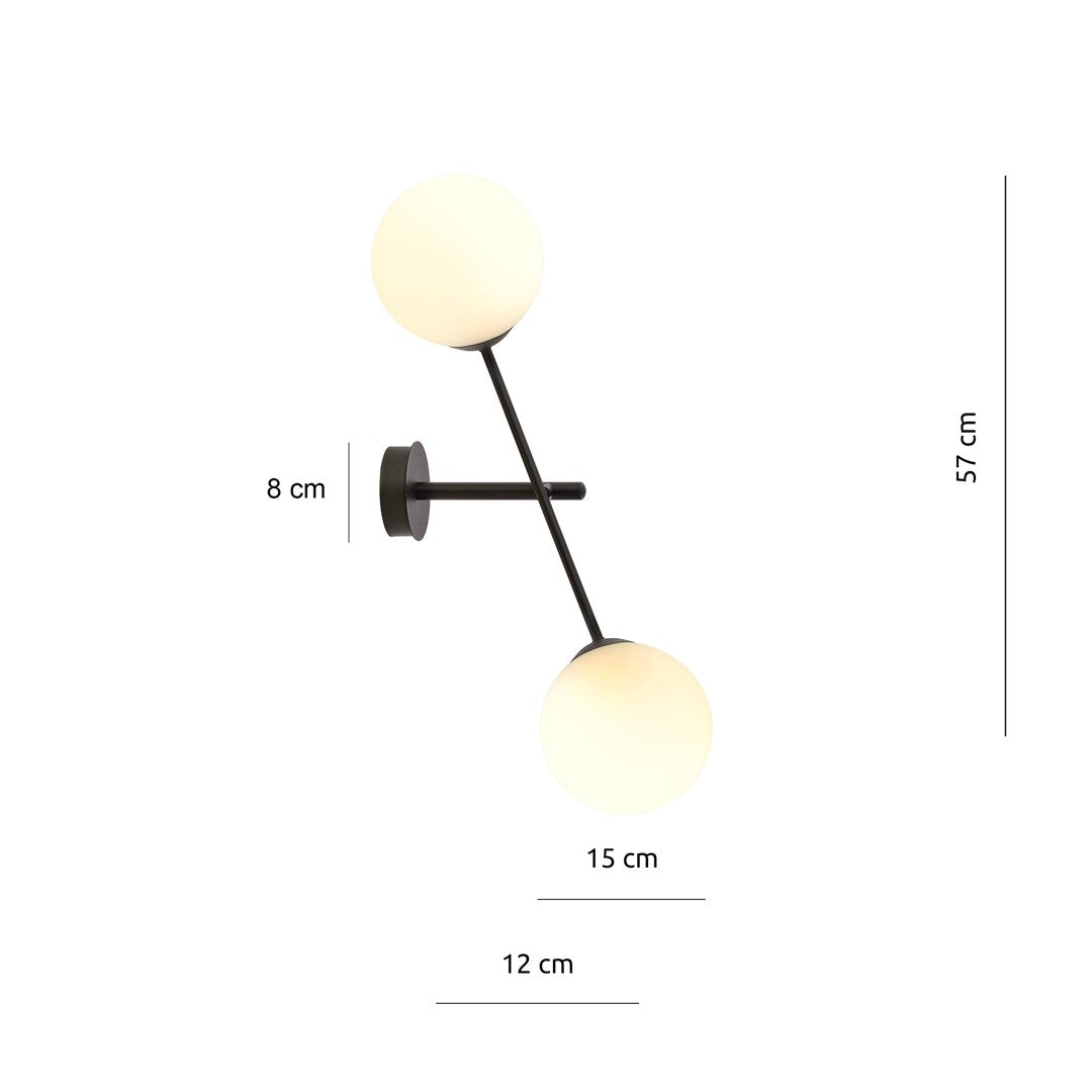 Linear 2 Light Wall Light Black & White