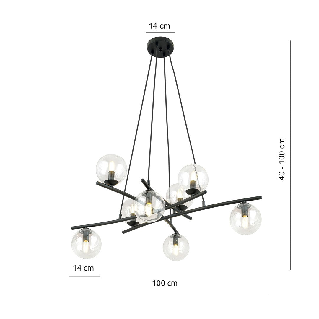 Essa 8 Light Pendant Black