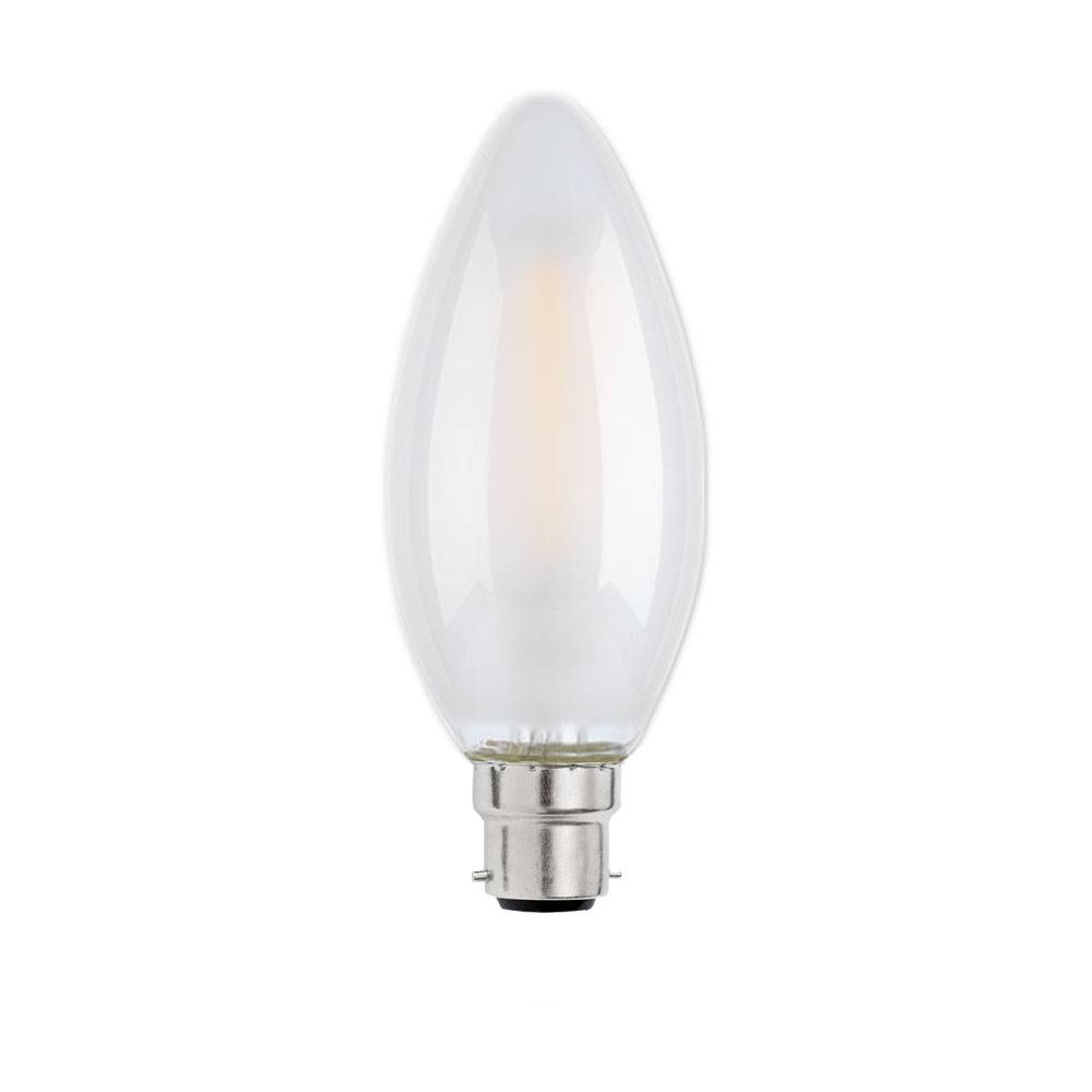 B22/BC 4w LED Candle Coated Warm White Dimmable Light Bulb