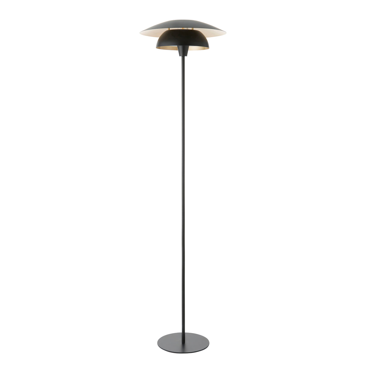 Lyon Matt Black Tiered Floor Lamp