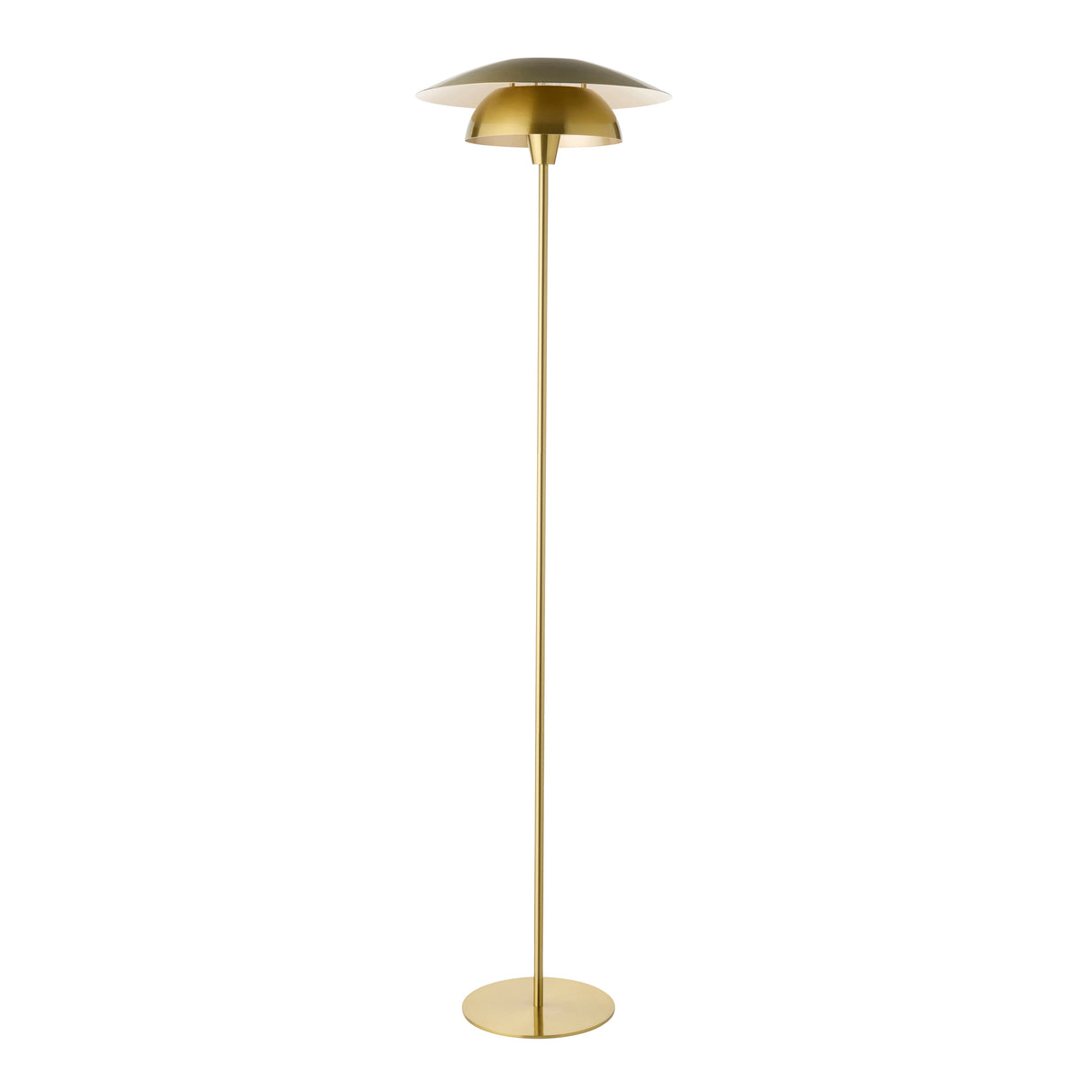 Lyon Satin Brass Tiered Floor Lamp