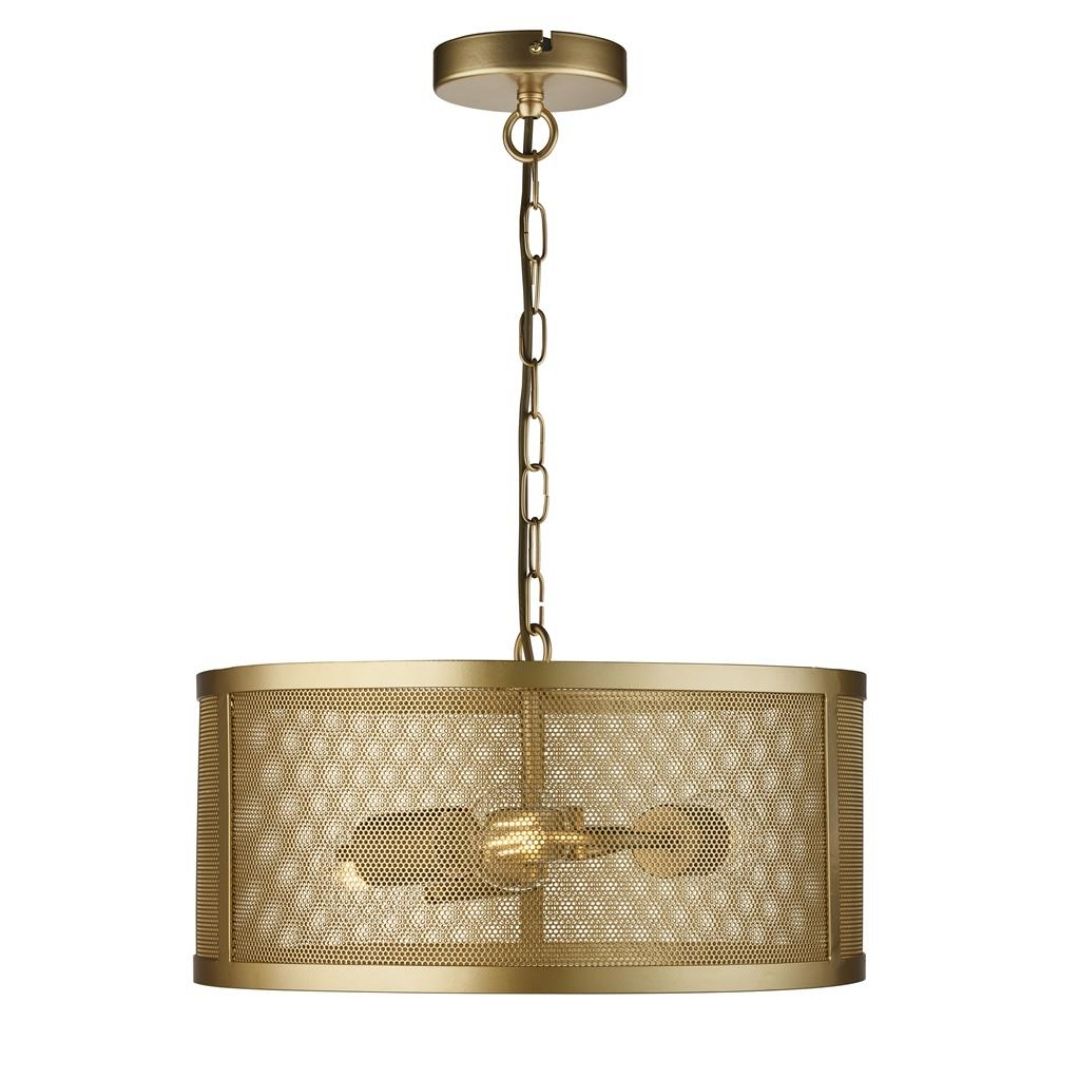 Fishnet 3 Light Matte Gold Mesh Pendant Ceiling Light
