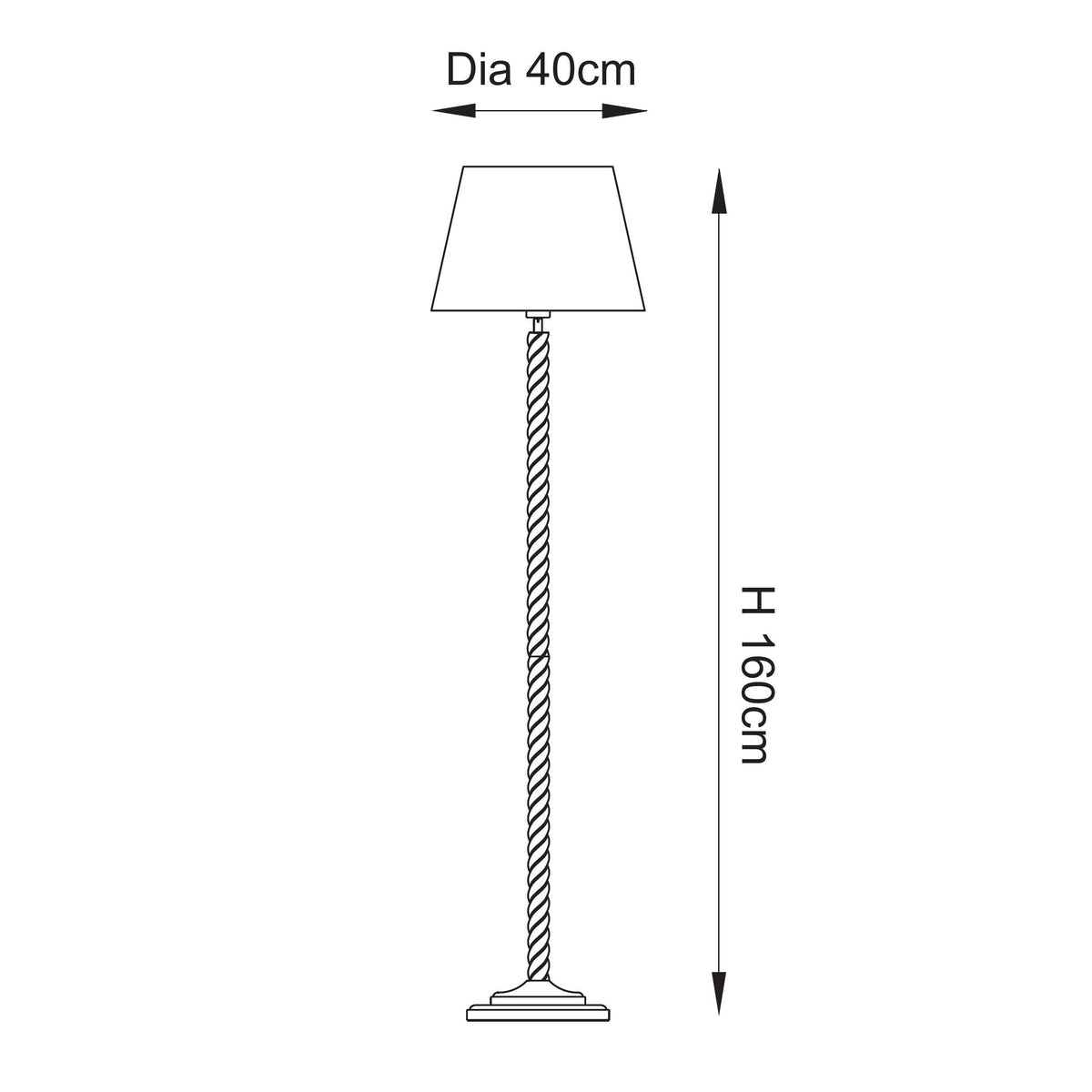 Twist Oak Effect Floor Lamp with Grey Zigzag Shade