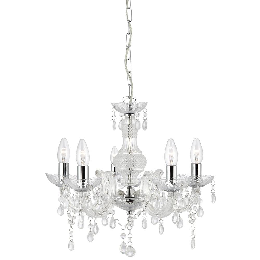 Marie Therese 5 Light Ceiling Light Polished Chrome/Clear