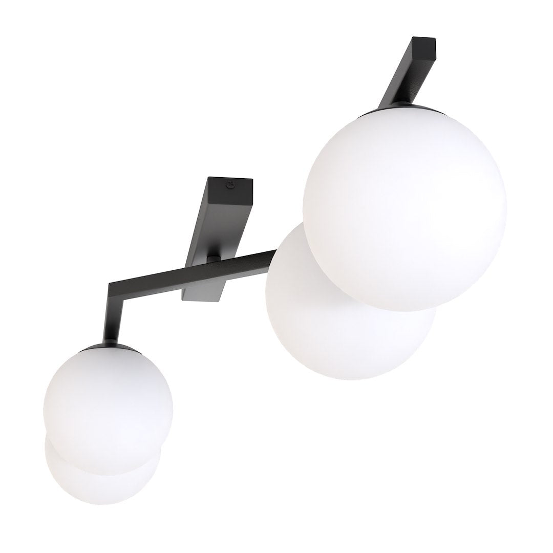 Naton 4 Light Semi Flush Black & White