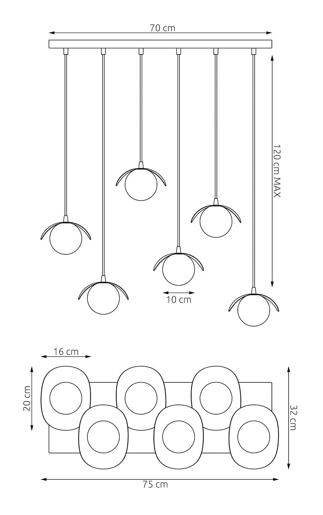 Ritual 6 Light Linear Pendant Beige