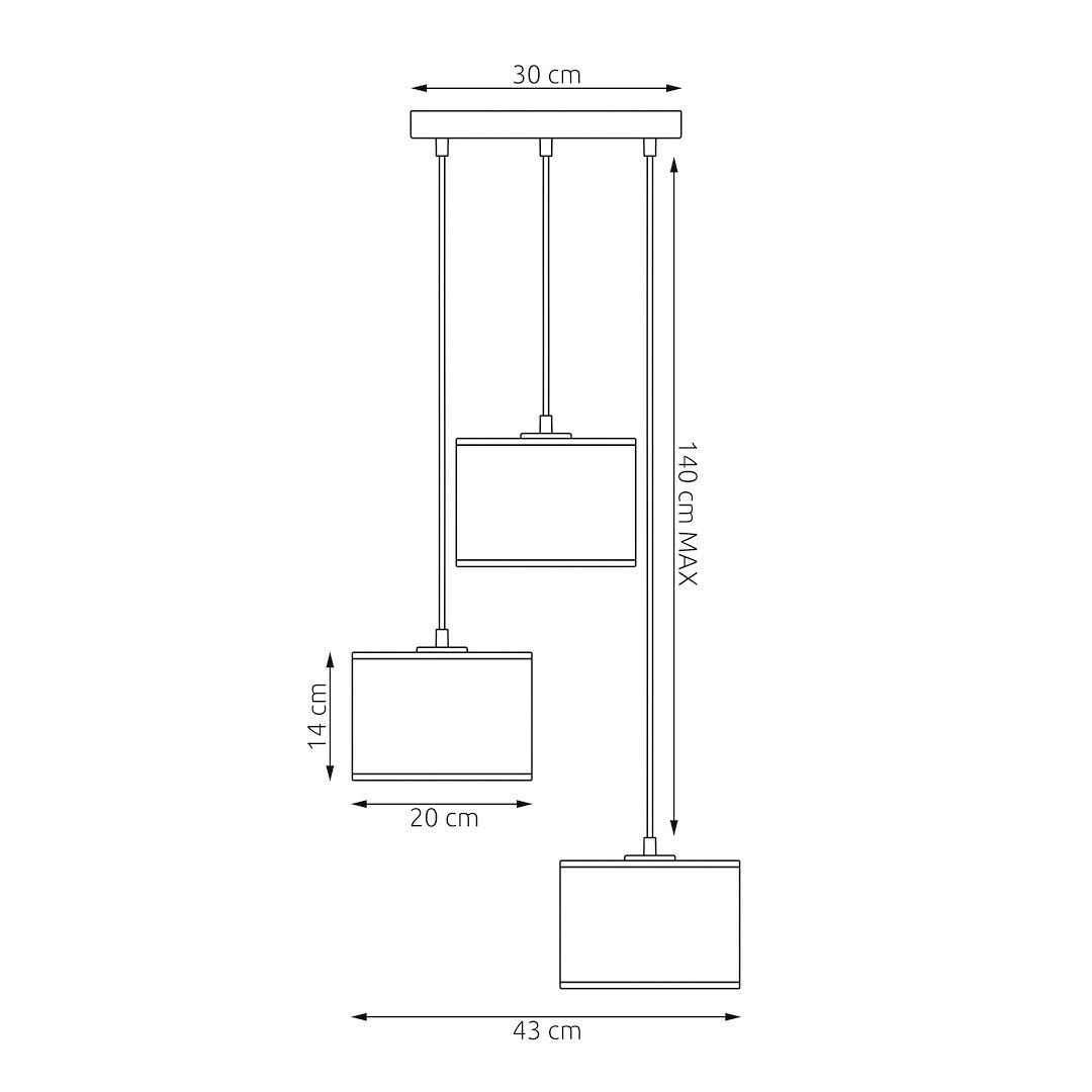 Lux Premium 3 Light Linear Pendant Black