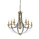 Belfry 9 Light Dark Brown and Bronze Ceiling Light