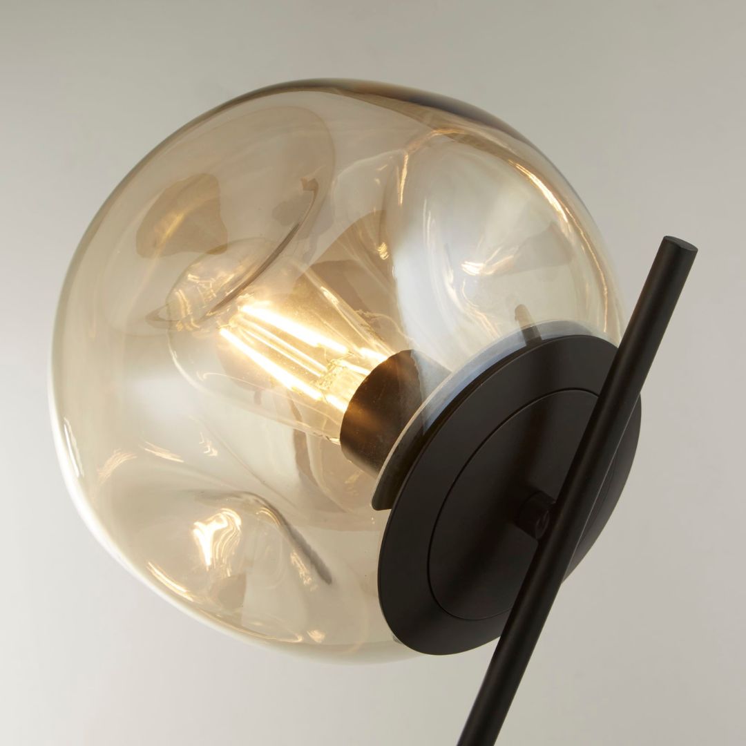 Punch Black Metal and Champagne Glass Table Lamp