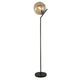 Punch Black Metal and Champagne Punched Glass Floor Lamp