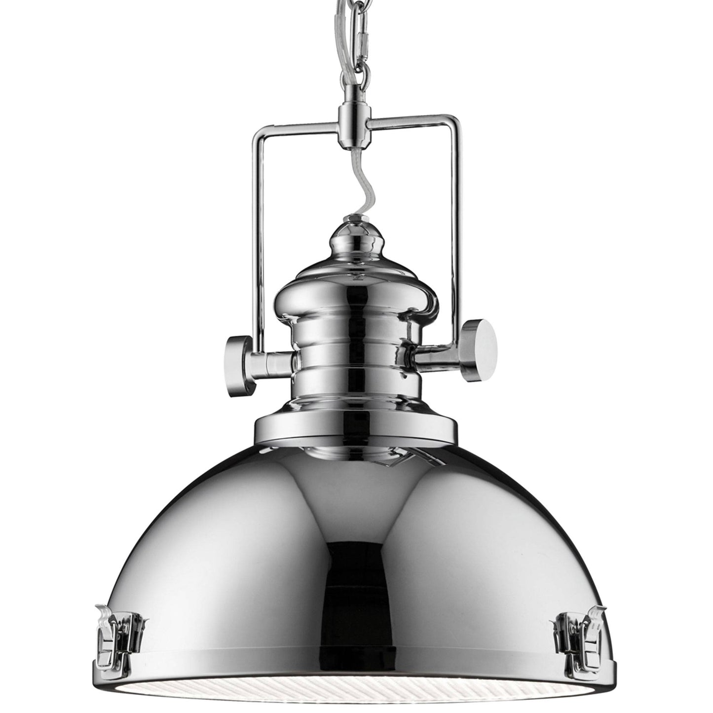 Industrial Pendant Ceiling Light Polished Chrome