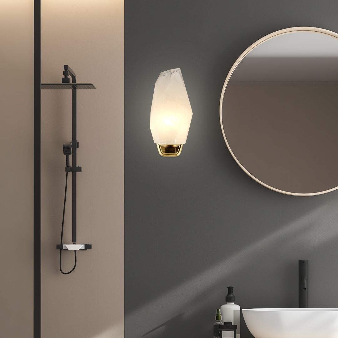 Rocky Satin Brass & Glass Wall Light