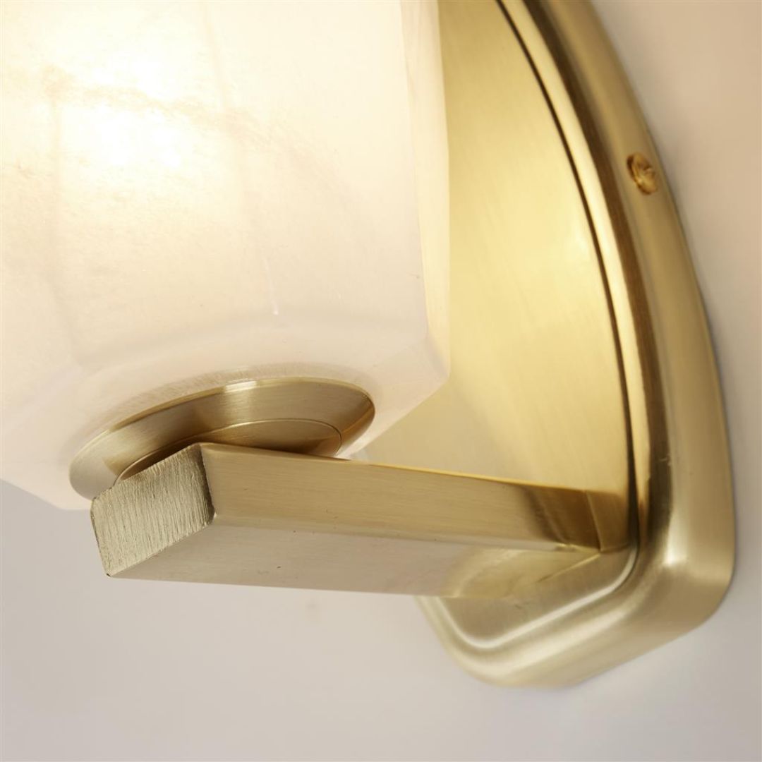Rocky Satin Brass & Glass Wall Light