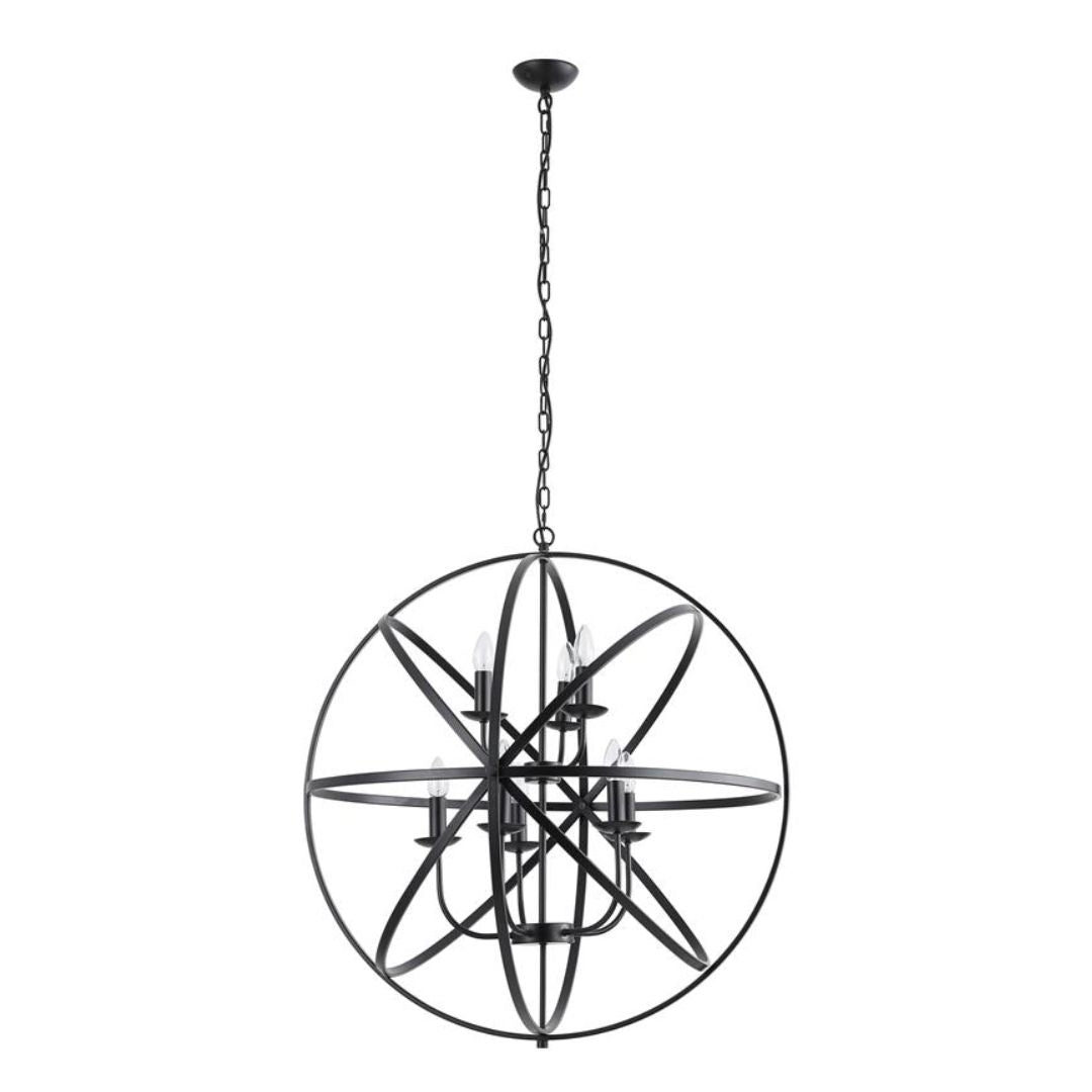 Orbit 8 Light Matte Black Pendant Ceiling Light