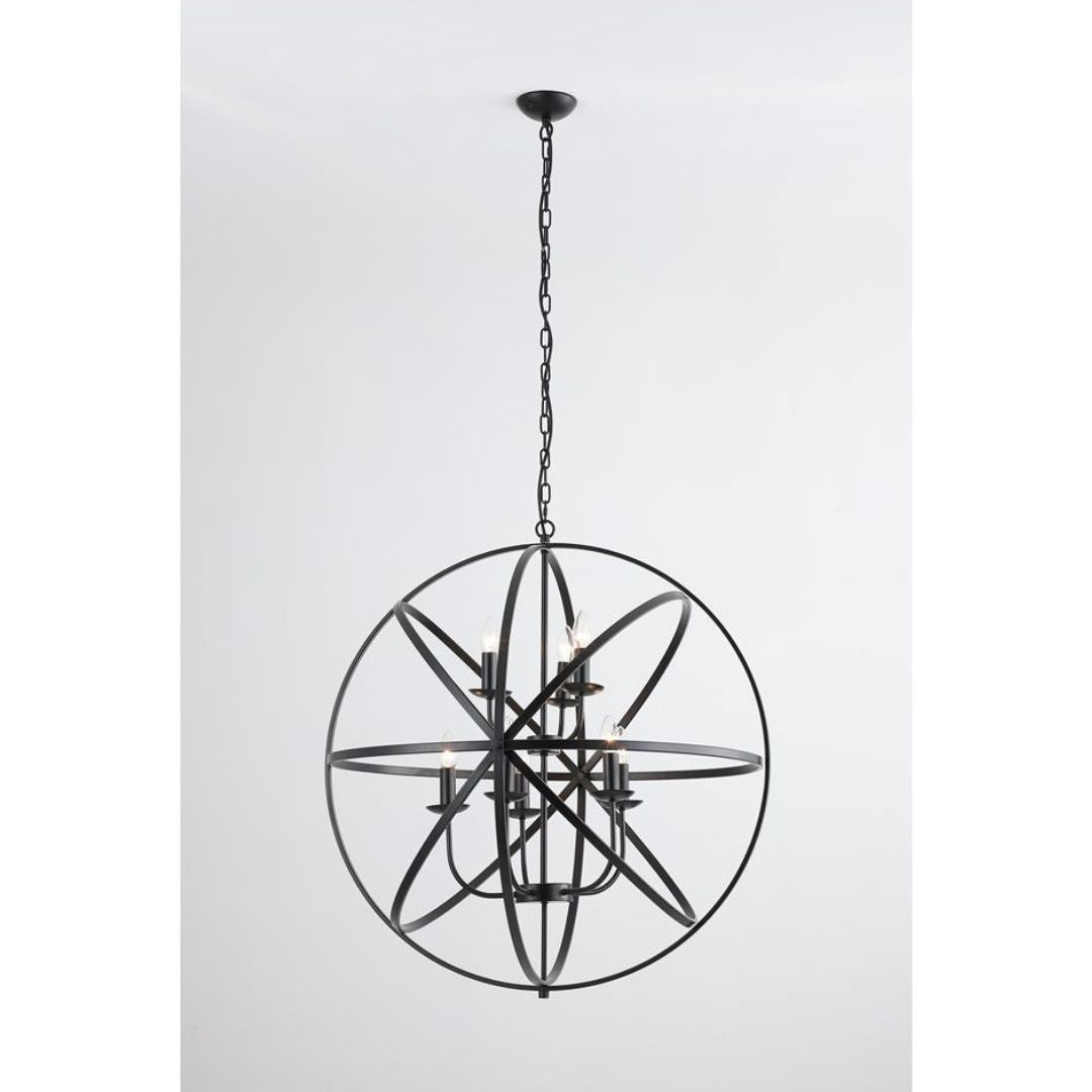 Orbit 8 Light Matte Black Pendant Ceiling Light