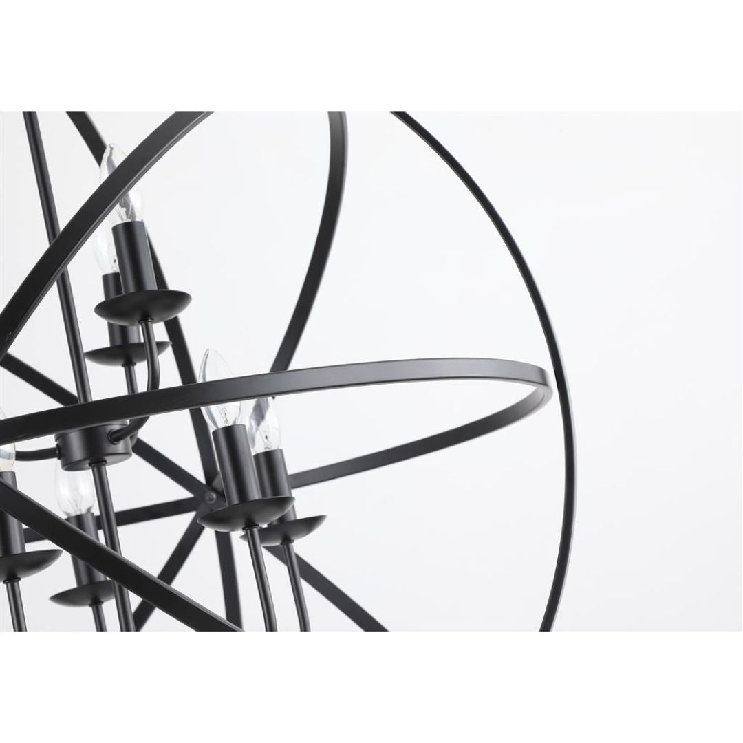 Orbit 8 Light Matte Black Pendant Ceiling Light