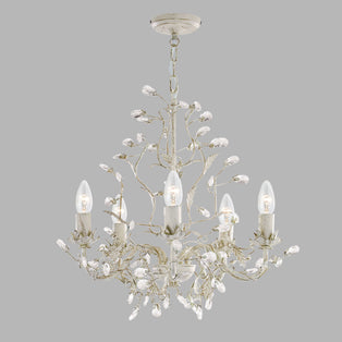 Almandite 5 light Cream Chandelier Ceiling Light
