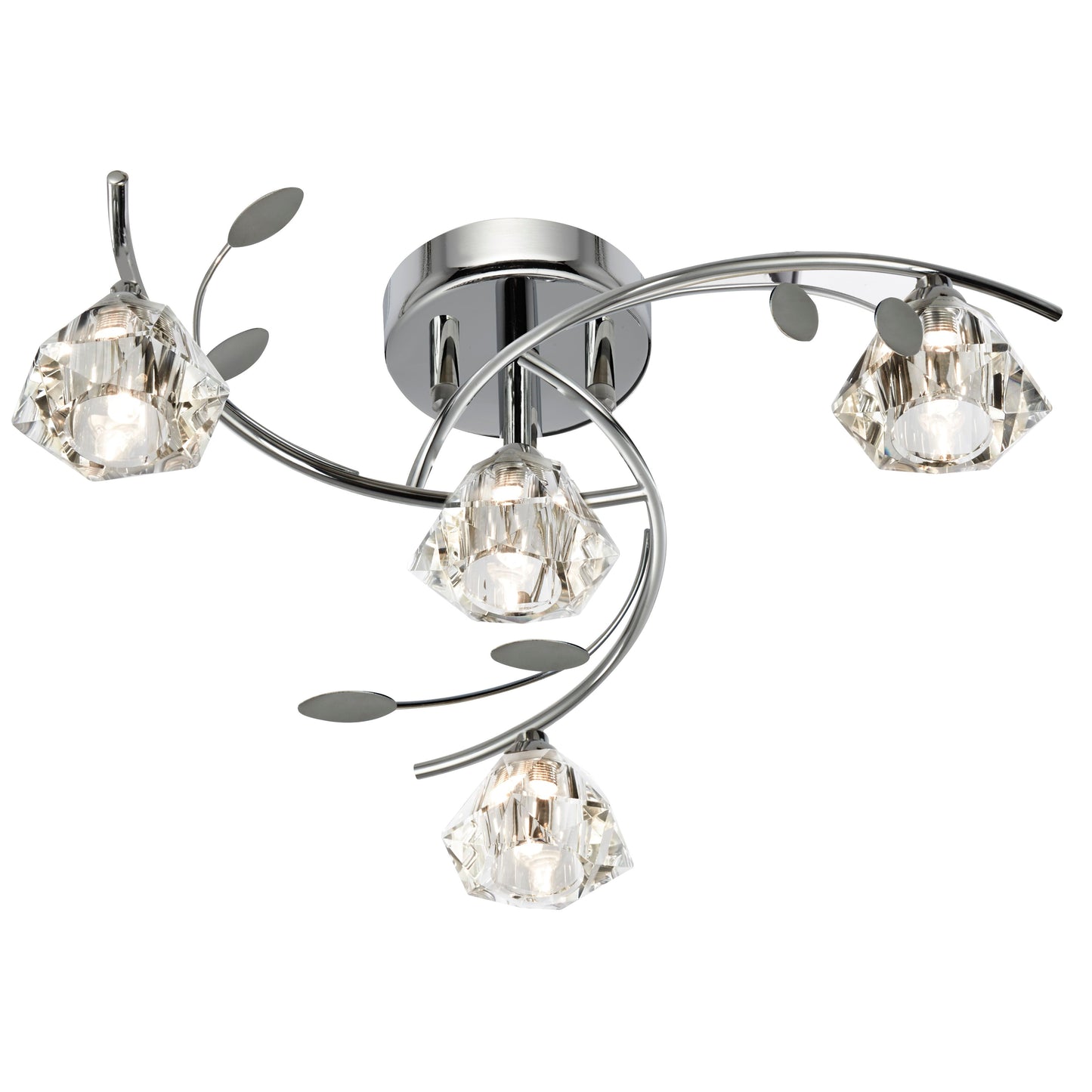 Sierra 4 Light Chrome Semi Flush Ceiling Light