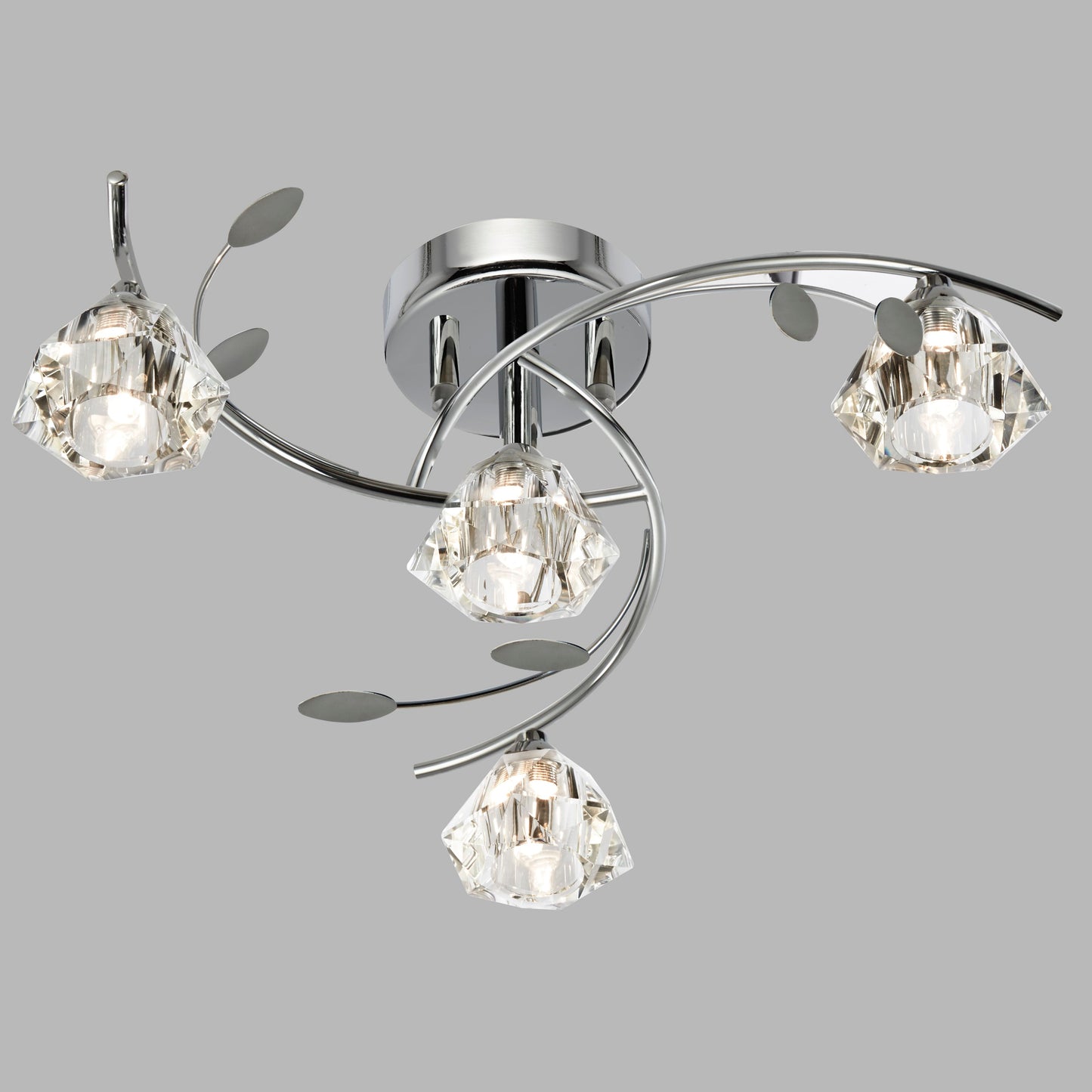 Sierra 4 Light Chrome Semi Flush Ceiling Light