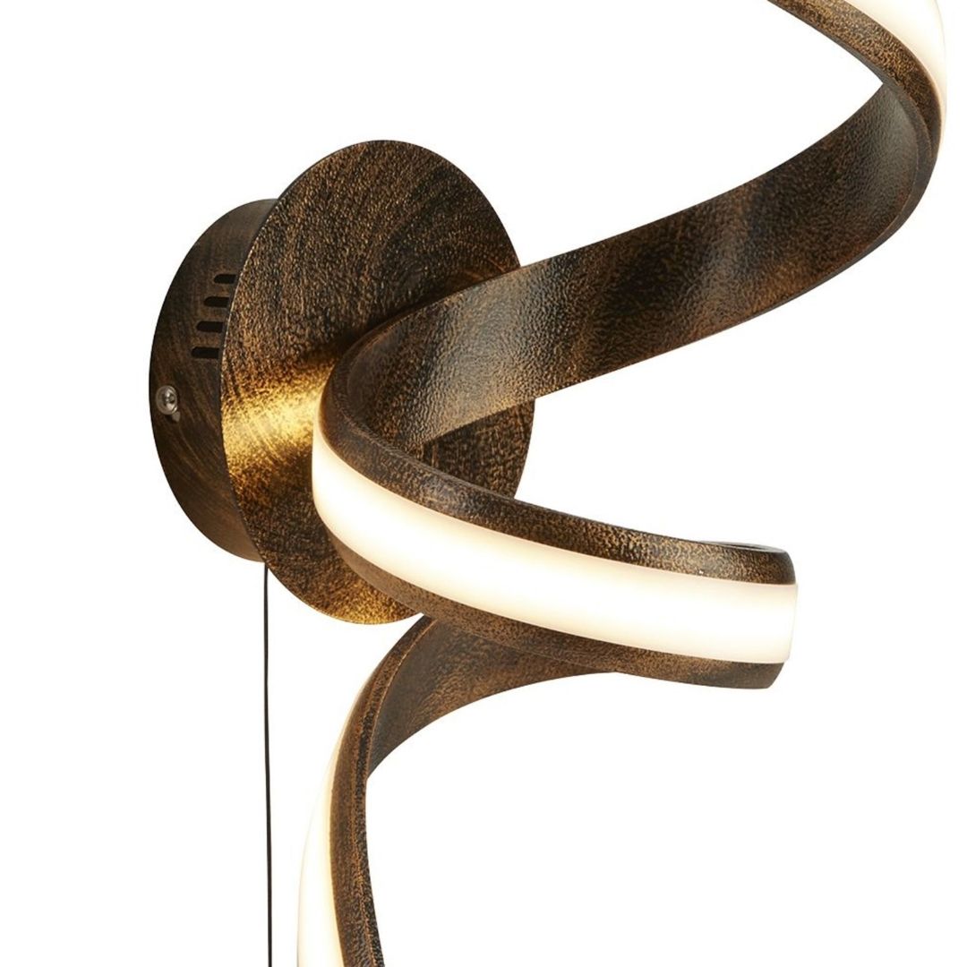 Ribbon Bronze Twist LED Wall Light