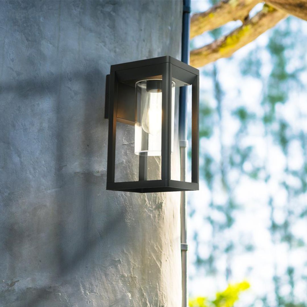 Black Rectangle IP44 Wall Light