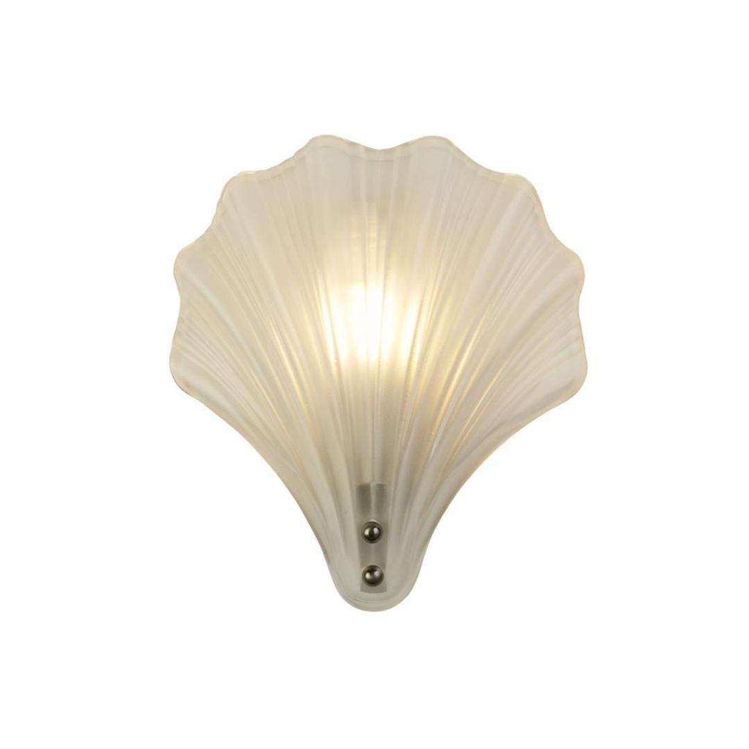 Shell Silver & Frosted Glass Wall Light