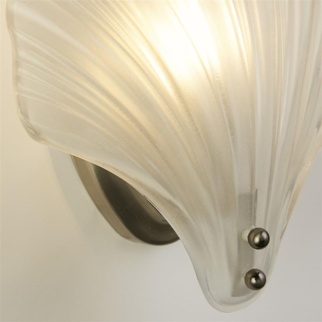 Shell Silver & Frosted Glass Wall Light