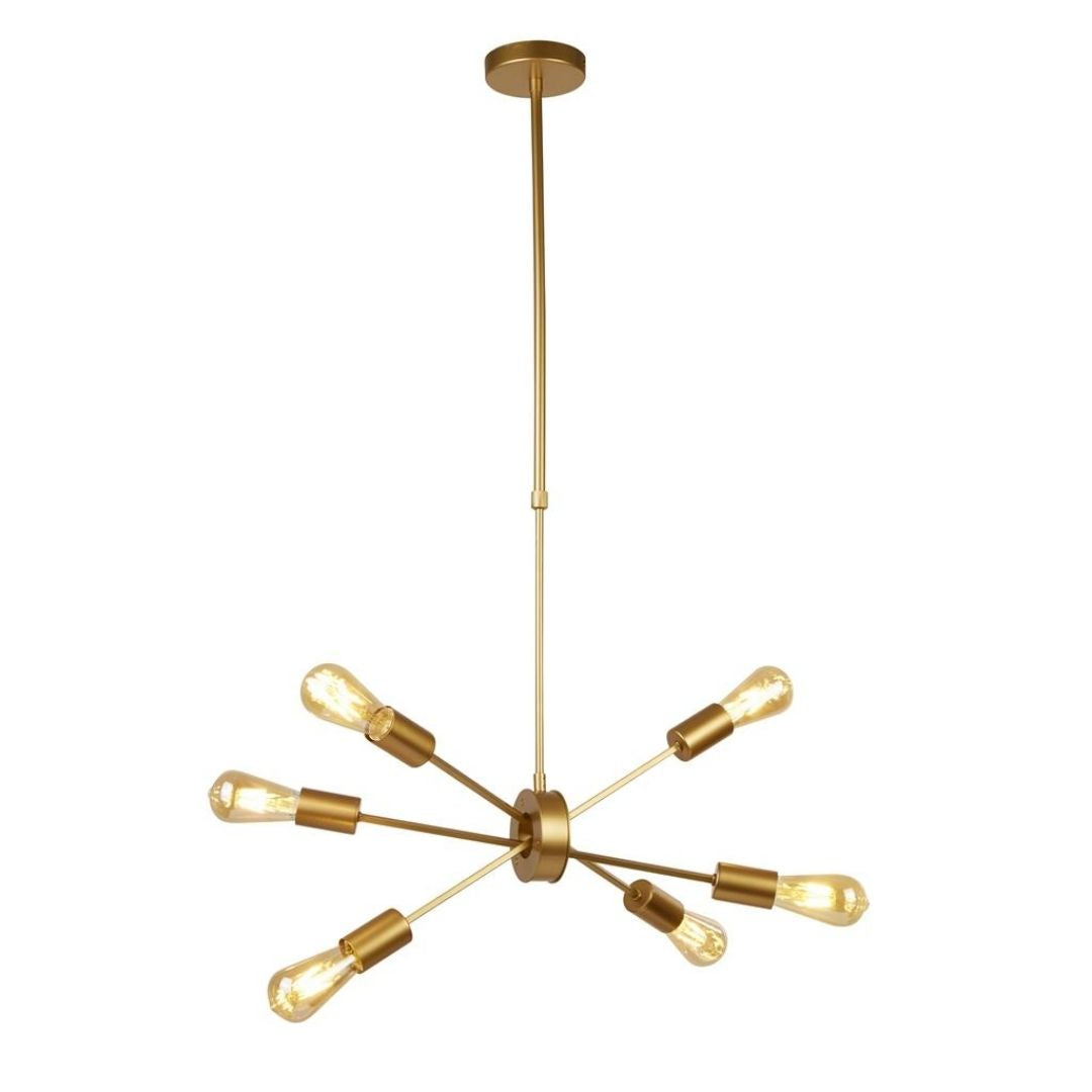 Alpha 6 Light Gold Pendant Ceiling Light