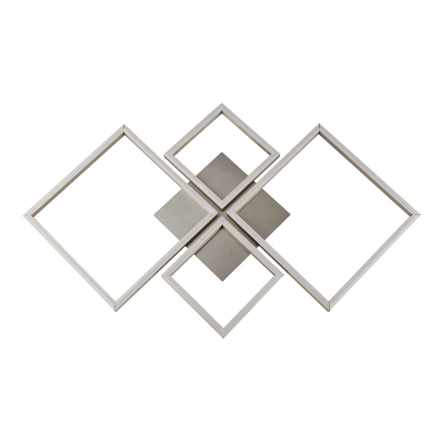 Wall Art 4 Light Square LED Wall Flush Fitting Satin Silver