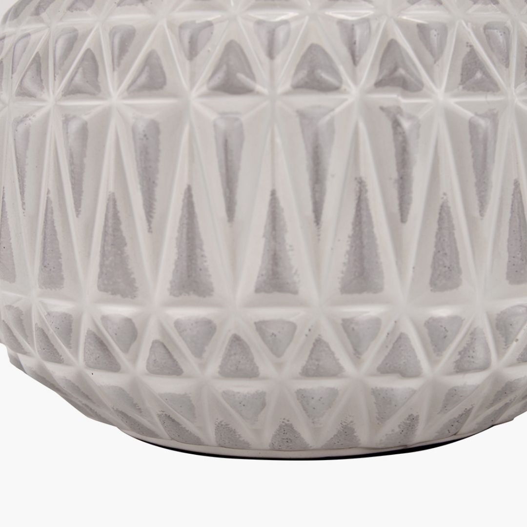 Anneli White Aztec Ceramic Table Lamp