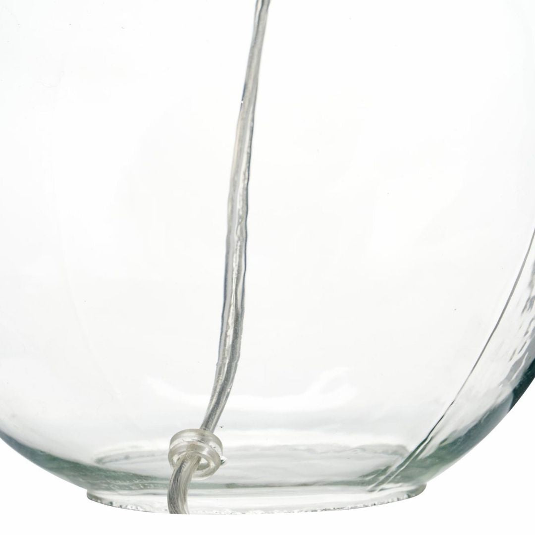 Hallie Glass Table Lamp with Terracotta Shade