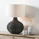 Allona Black Rattan Round Table Lamp