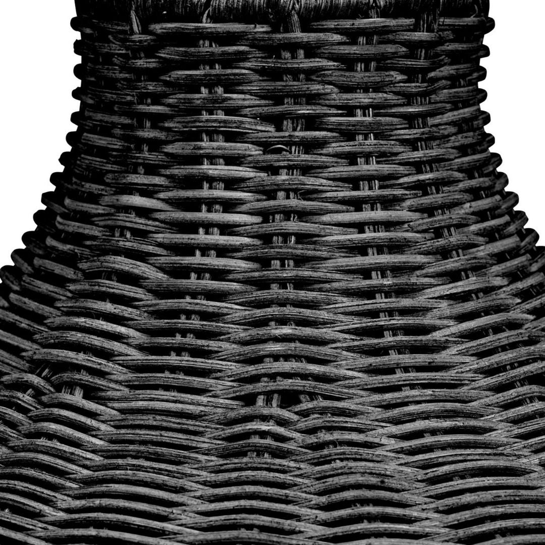 Allona Black Rattan Round Table Lamp