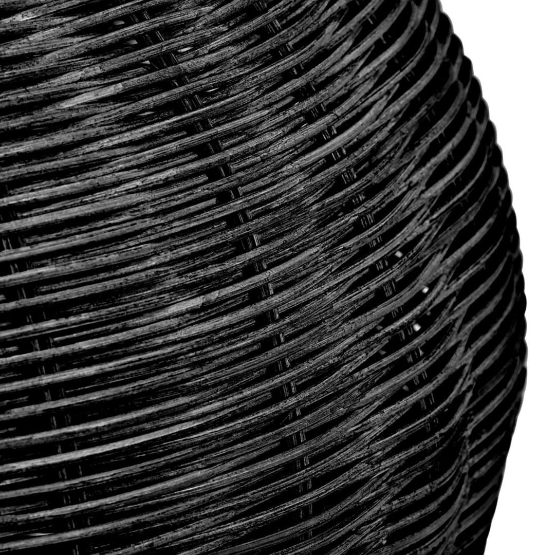 Allona Black Rattan Round Table Lamp
