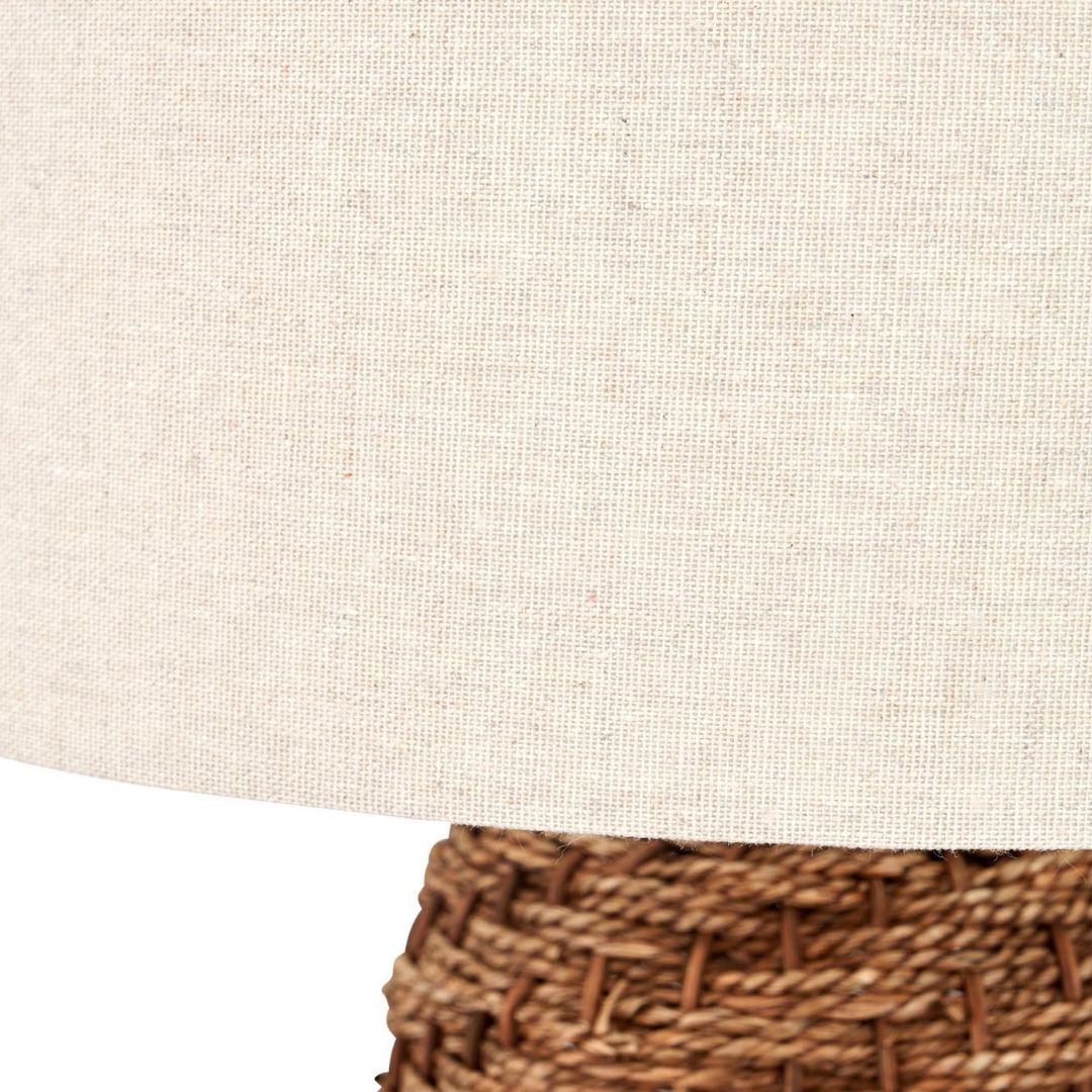 Andros Brown Woven Seagrass Table Lamp
