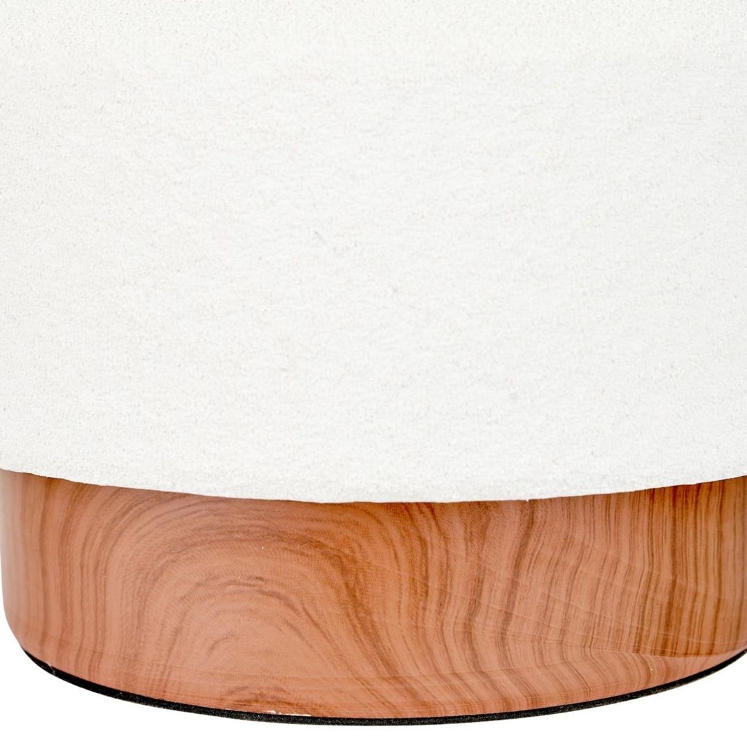 Elio White & Wood Ceramic Table Lamp